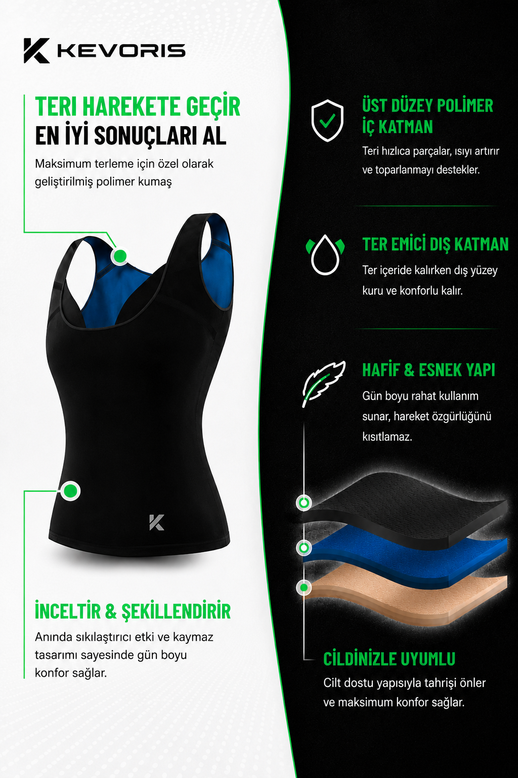 Kevoris SculptFit Termal Şekillendirici Atlet